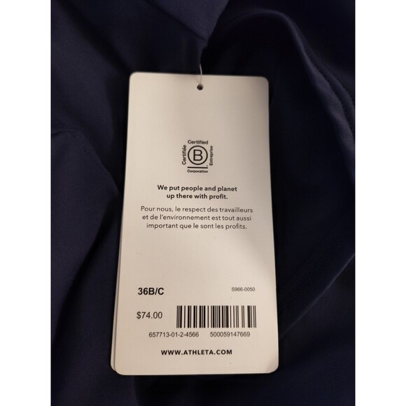 Athleta Seascape Bra Cup Blousy Modest Tankini Top Navy Blue 36B 36C Medium NWT - Picture 9 of 11